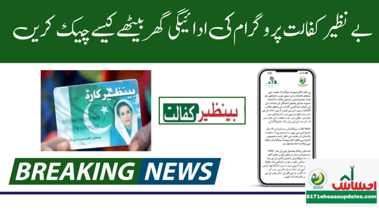 Great News! Check Your Benazir Kafalat Payment Status from Home