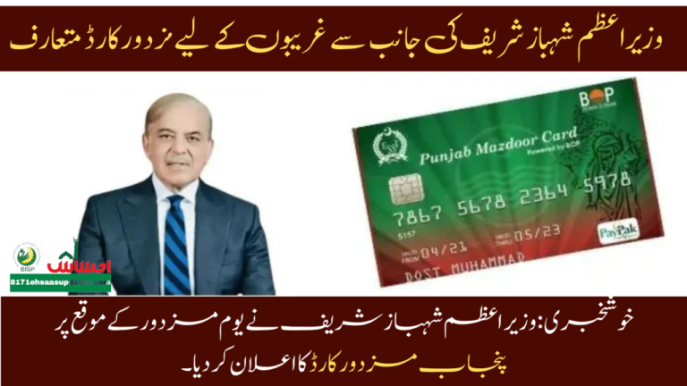 Good News! PM Shahbaz Sharif Announced Punjab Mazdoor Card On a Labour Day